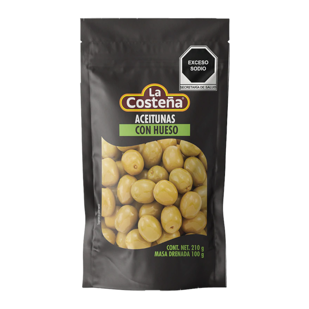 Aceituna Costeña Con Hueso 210 gr Bolsa