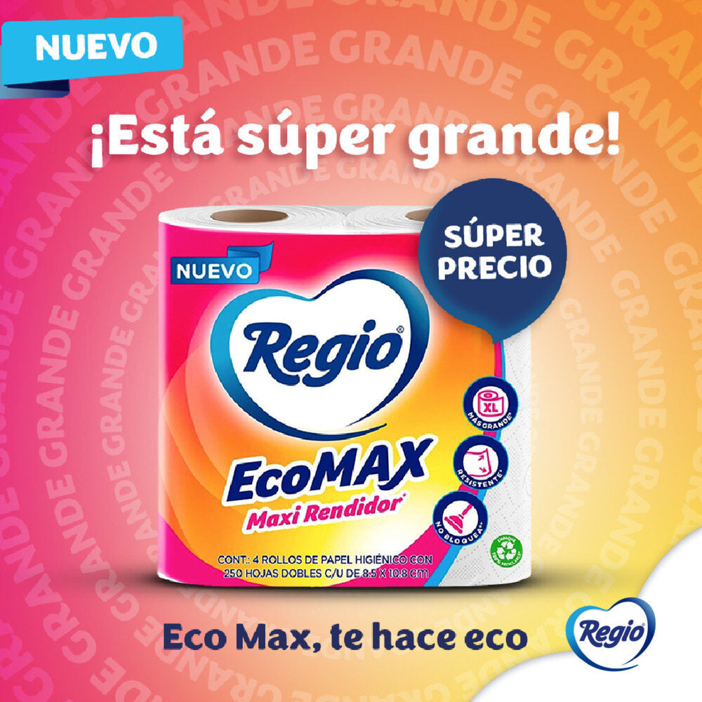 Papel Higiénico Regio Ecomax 4 rollos