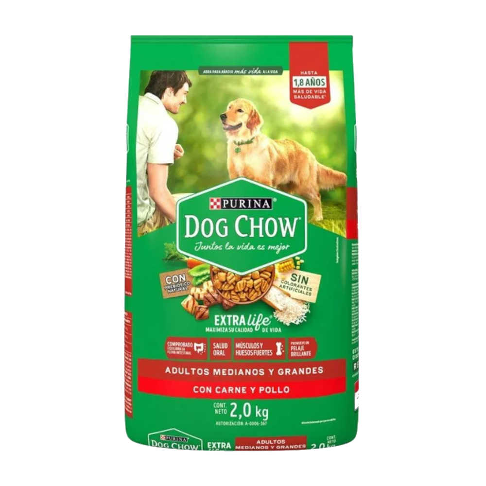 Dog Chow Croqueta 2 Kg para Perro Adulto razas Grandes y Medianas