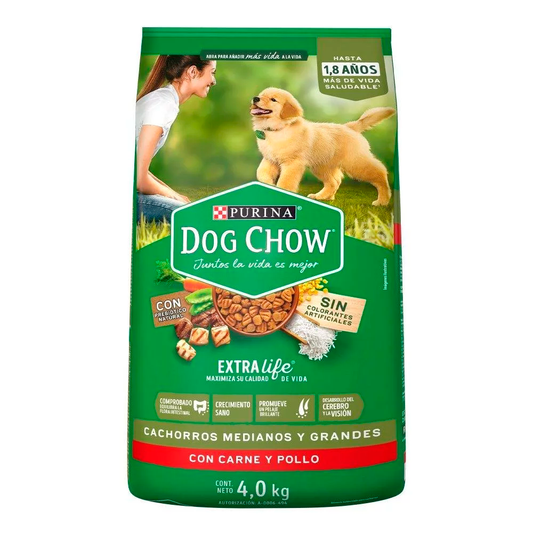 Dog Chow Croqueta 4 Kg para Perro Cachorro razas Grandes y Medianas