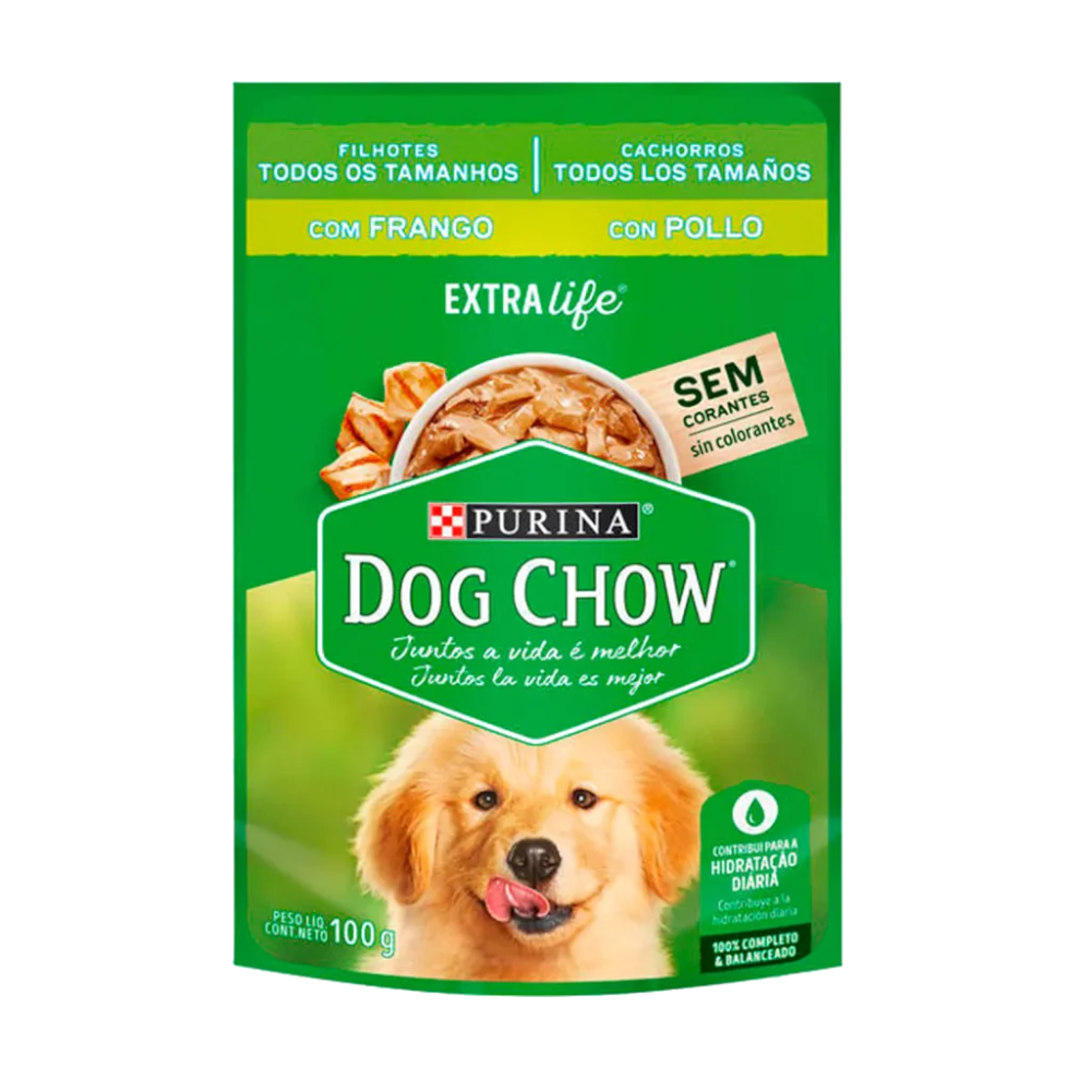 Dog Chow Pouch Pollo 100 gr para Perro Cachorro