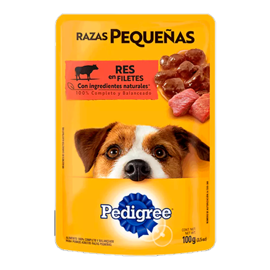 Pedigree Pouch 100 gr Res Alimento Húmedo para Perro razas Pequeñas
