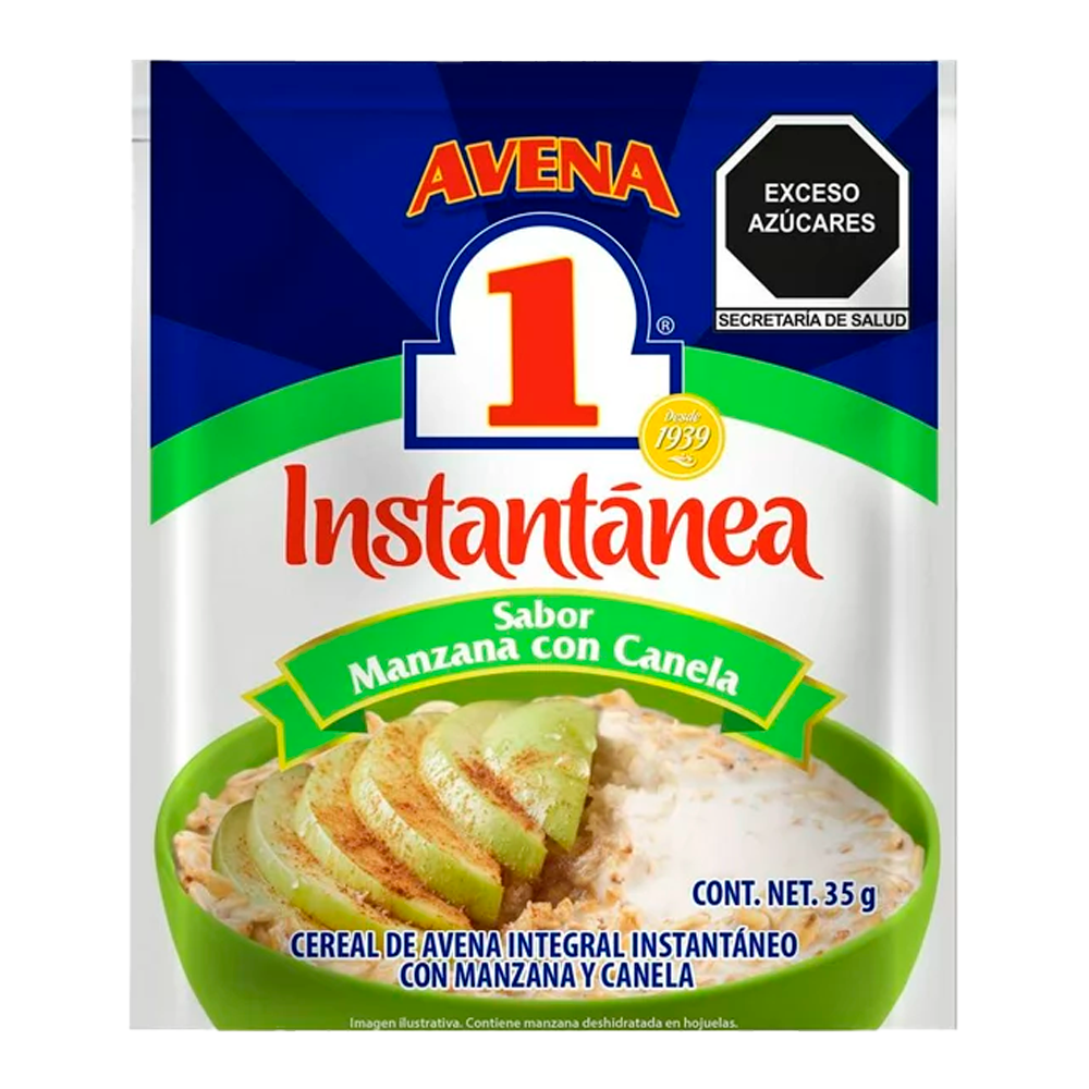 Avena Instantanea N1 30 Pzas Manzana & Canela