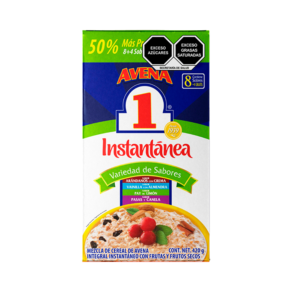 Avena Instantanea N1 420 gr Verde Surtida