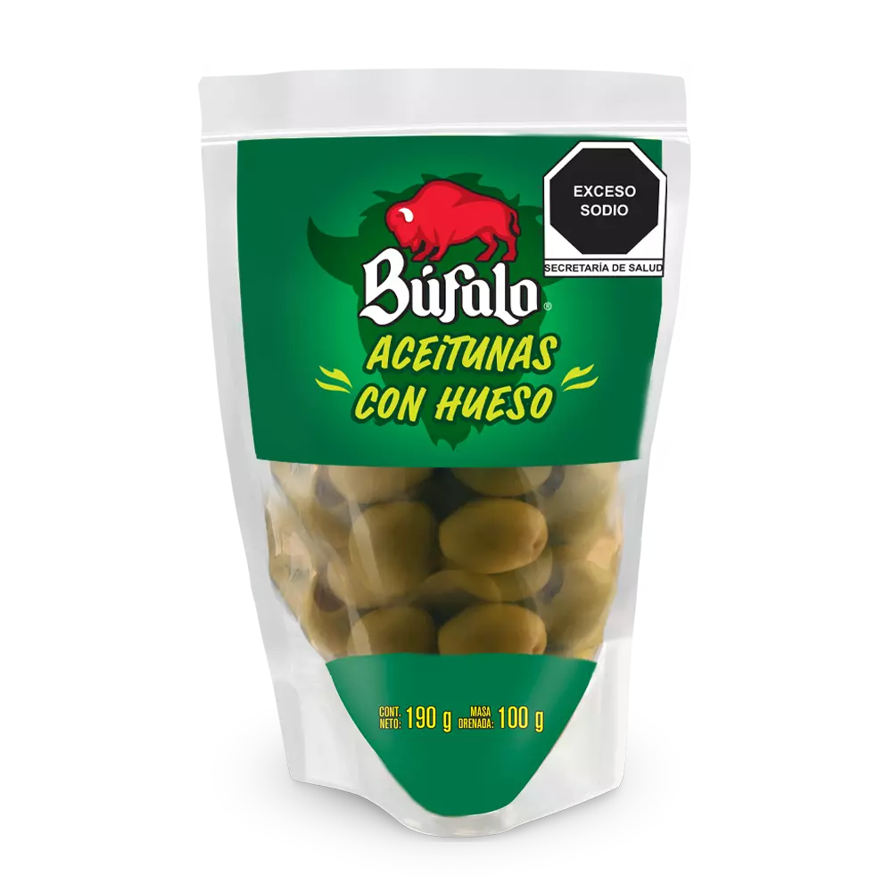 Aceituna Bufalo Doypack 190 gr Con Hueso