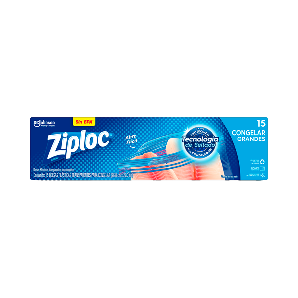Bolsa Ziploc Grande para Congelar Alimentos