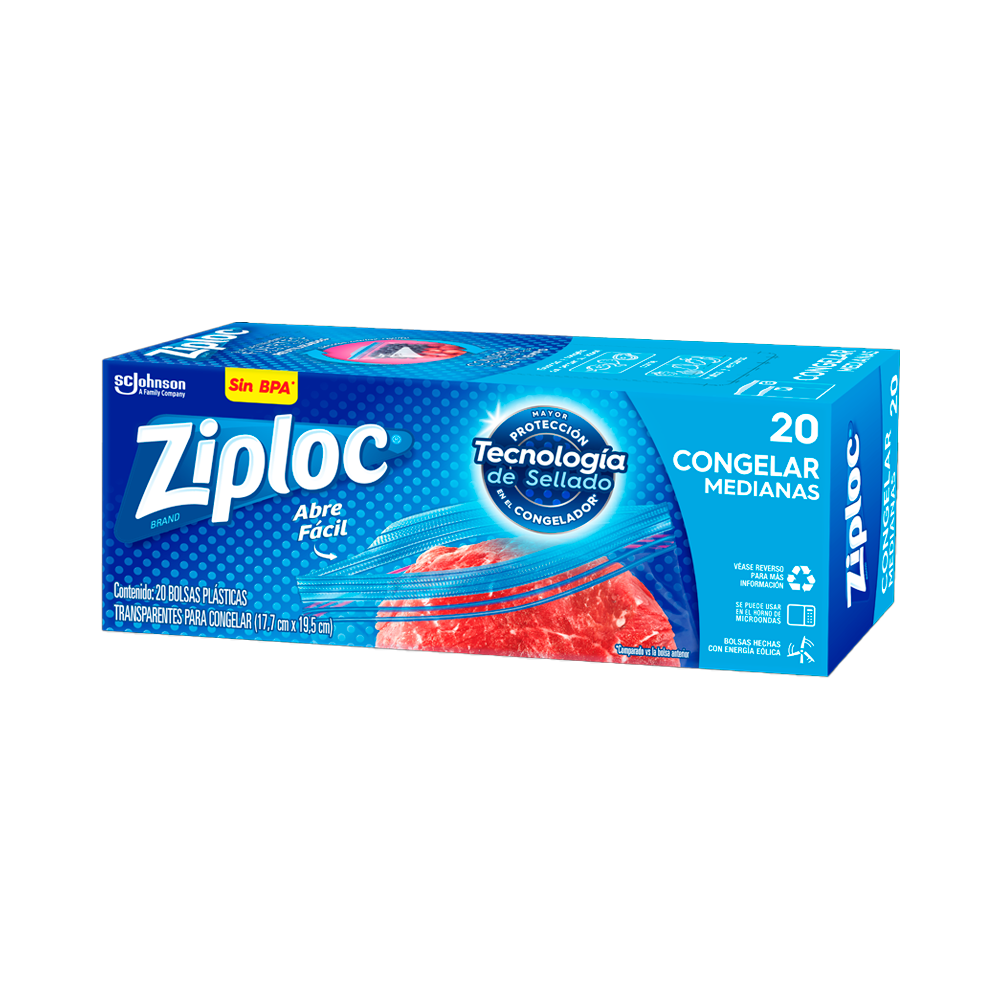 Bolsa Ziploc Mediana para Congelar Alimentos