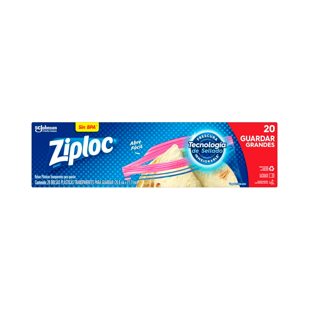 Bolsa Ziploc Grande para Guardar Alimentos
