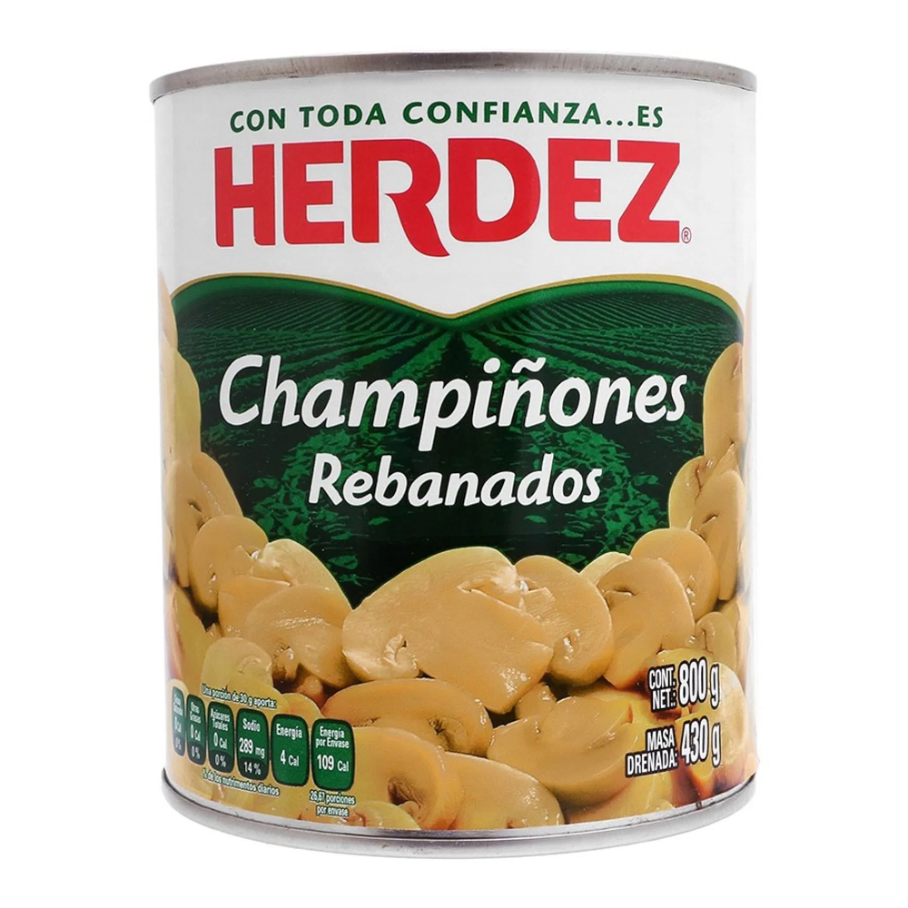 CHAMPIÑON HERDEZ REBANADO 800