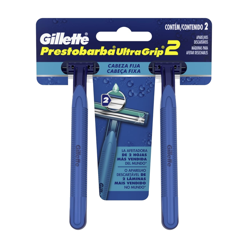 RAST. PRESTOBARBA-2 ULTRA GRIP PQTE 2 S