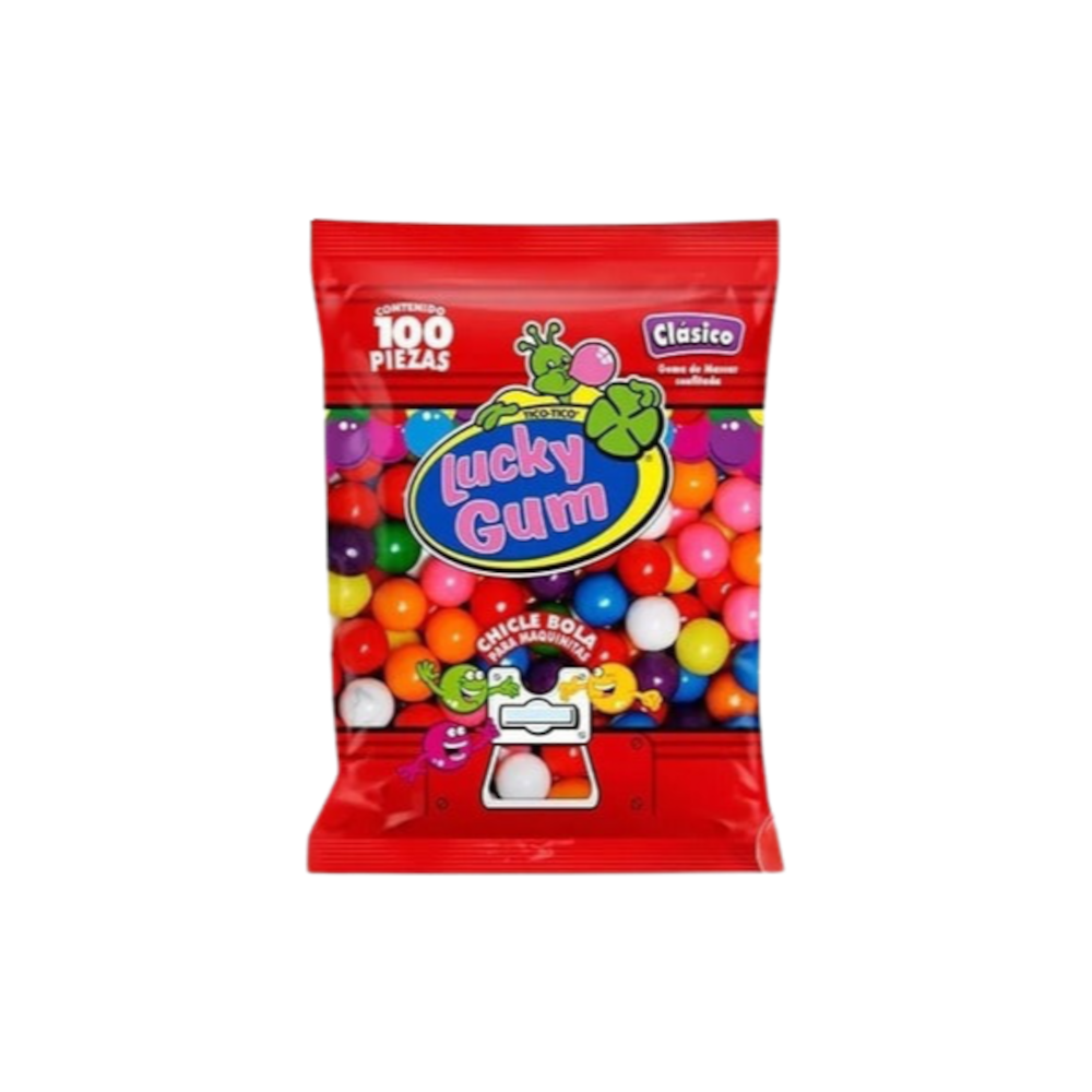 CHICLE BOLA CLASICO LUCKY GUM 100 S