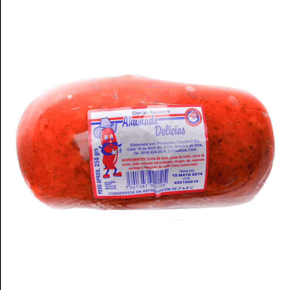CHORIZO DELICIAS AHUMADO (RANCHERO) 250