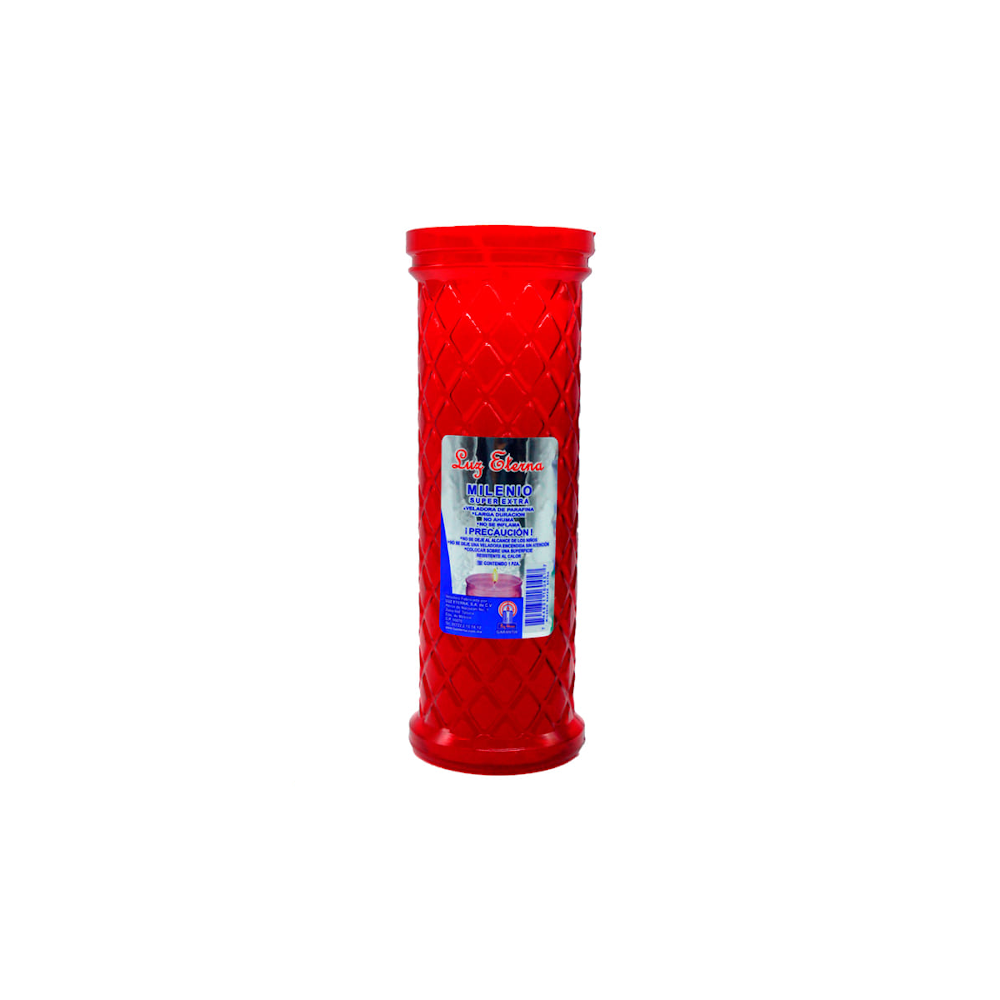VELADORA L.E. MILENIO ROJO ECOL.