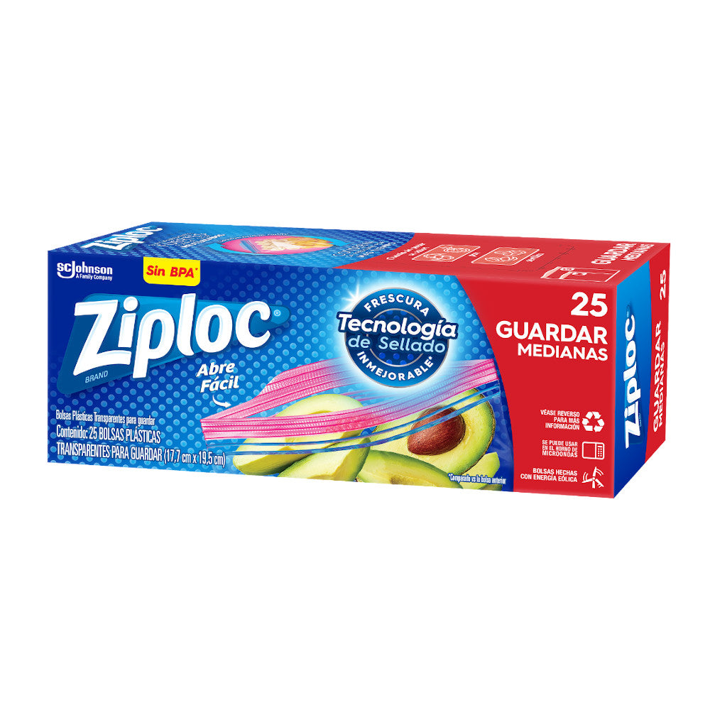 Bolsa Ziploc Mediana para Guardar Alimentos