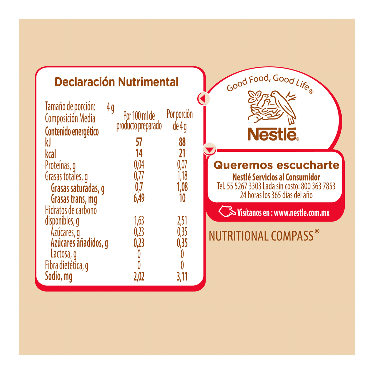 Sustituto de Crema para Café Coffee Mate Polvo Original 34g