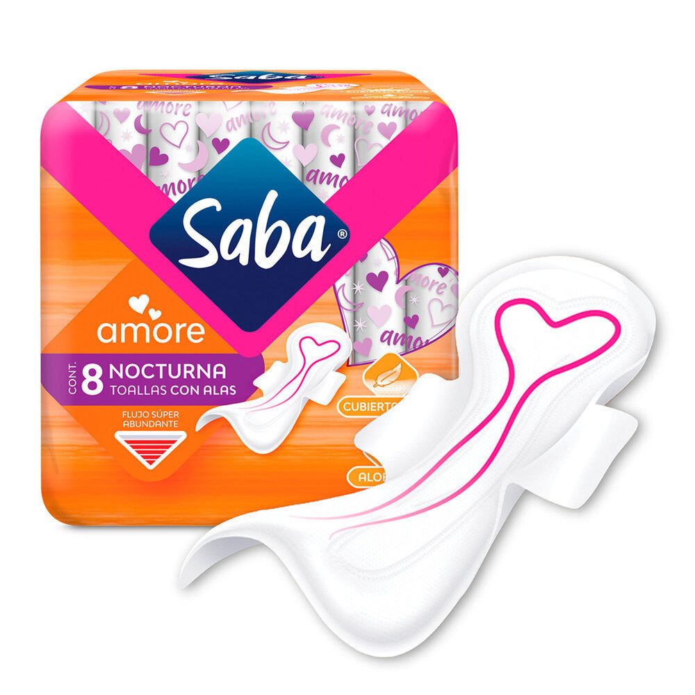 Toallas Femeninas Saba Amore Nocturna con Alas 8 piezas