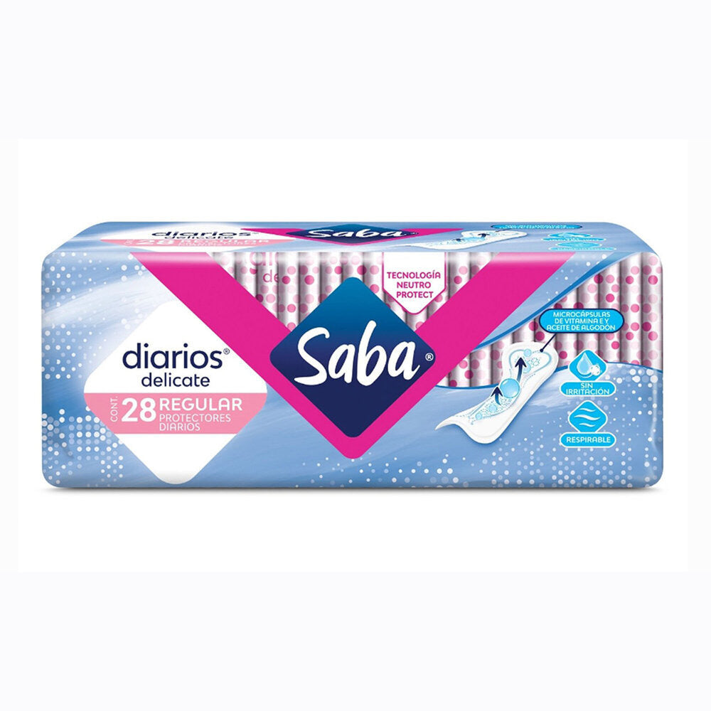 Protectores Saba Diarios Delicate Regulares 28 piezas