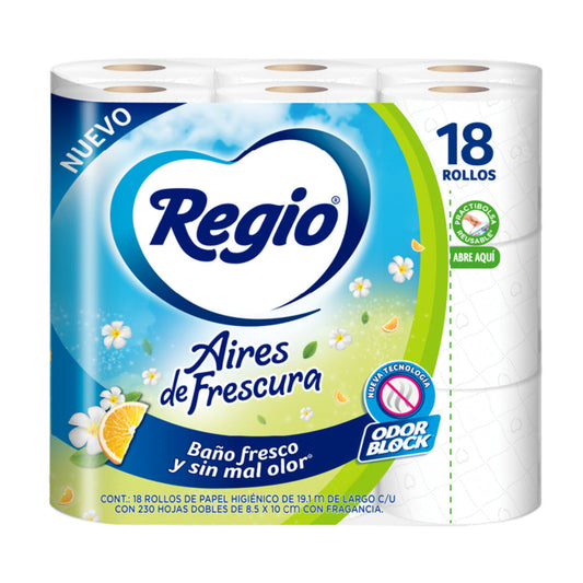 Regio Papel Higiénico Aires de Frescura 18 Rollos