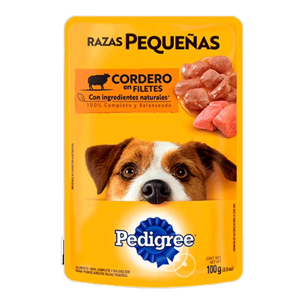 AL. PEDIGREE POUCH R. PEQ. CORDERO 100 GRS