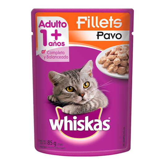 AL. WHISKAS POUCH PAVO 85 GRS