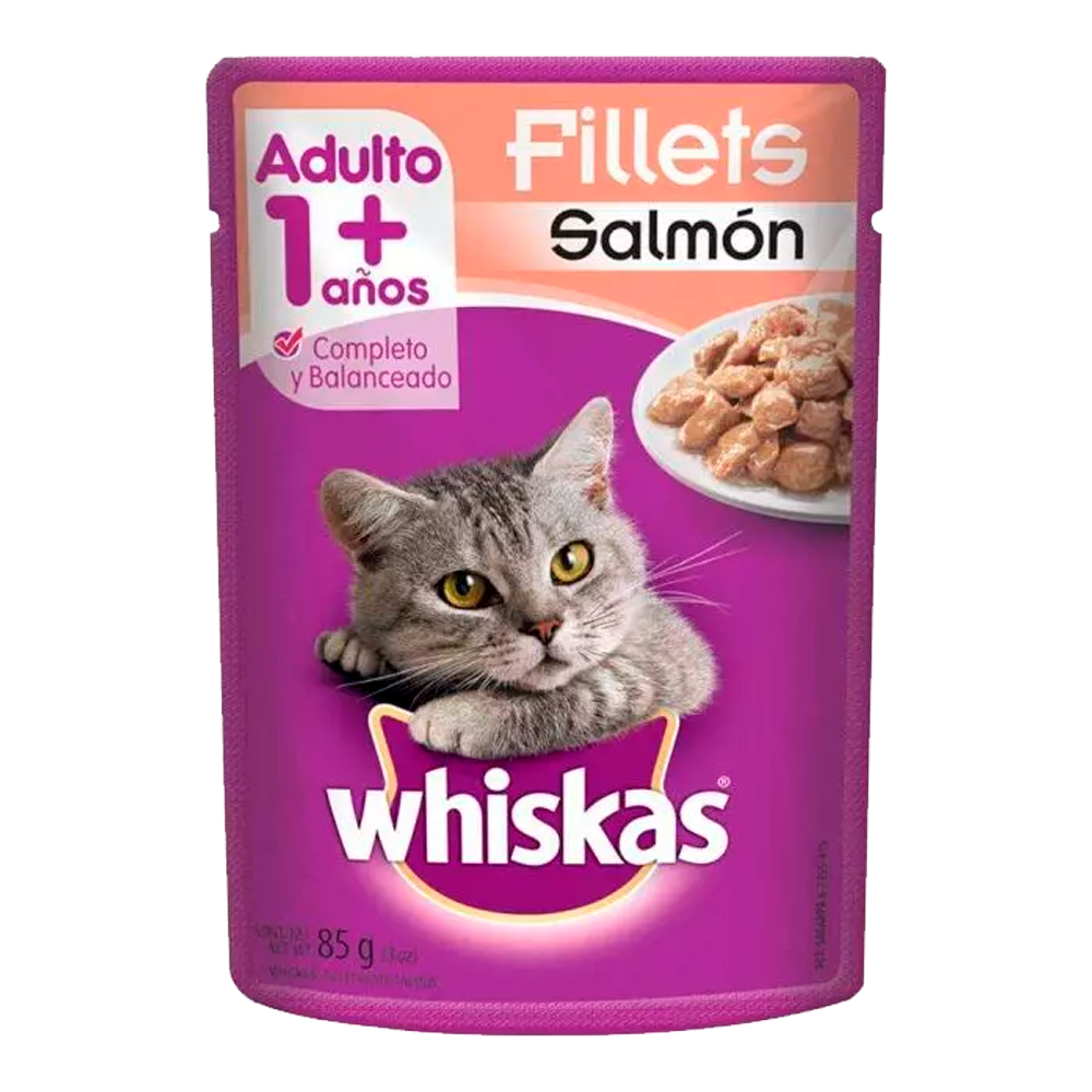 AL. WHISKAS POUCH SALMON 85 GRS