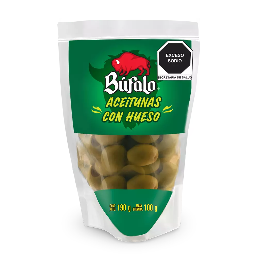 ACEITUNA BUFALO DOYPACK 190 C/HUESO