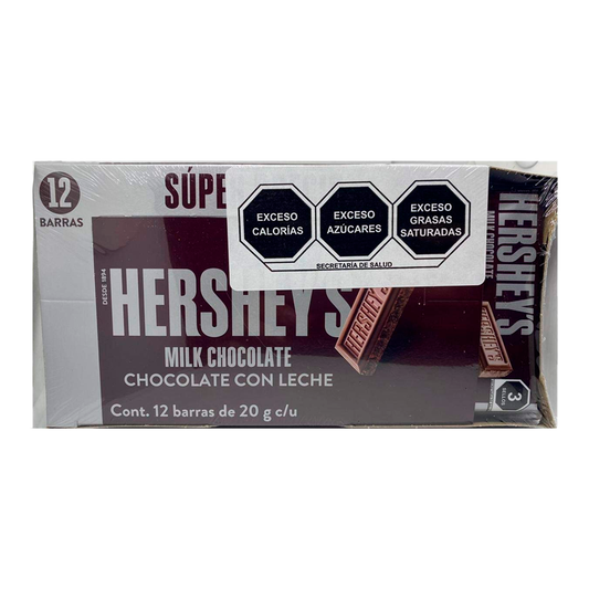 CHOCOLATE HERSHEY LECHE 20 GRS 12 S