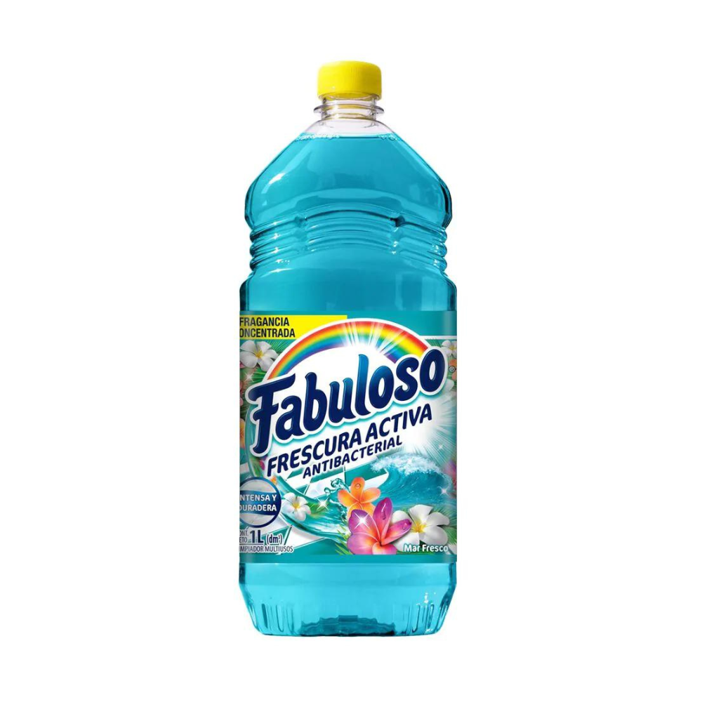 Limpiador Líquido Multiusos Fabuloso Frescura Activa Antibacterial Mar Fresco de 1 l