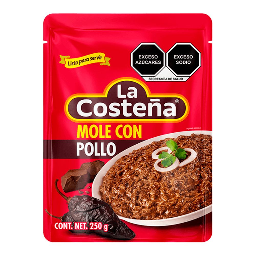 MOLE C/POLLO COSTEÑA POUCH 250 GRS