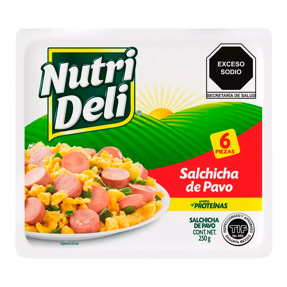 NUTRI DELI SALCHICHA C/PAVO 250