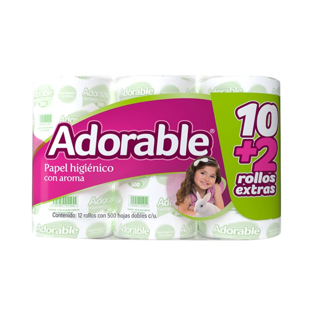 PAPEL HIG. ADORABLE 500H (10+2 GRATIS ) 12 S