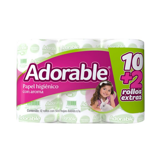 PAPEL HIG. ADORABLE 500H (10+2 GRATIS ) 12 S