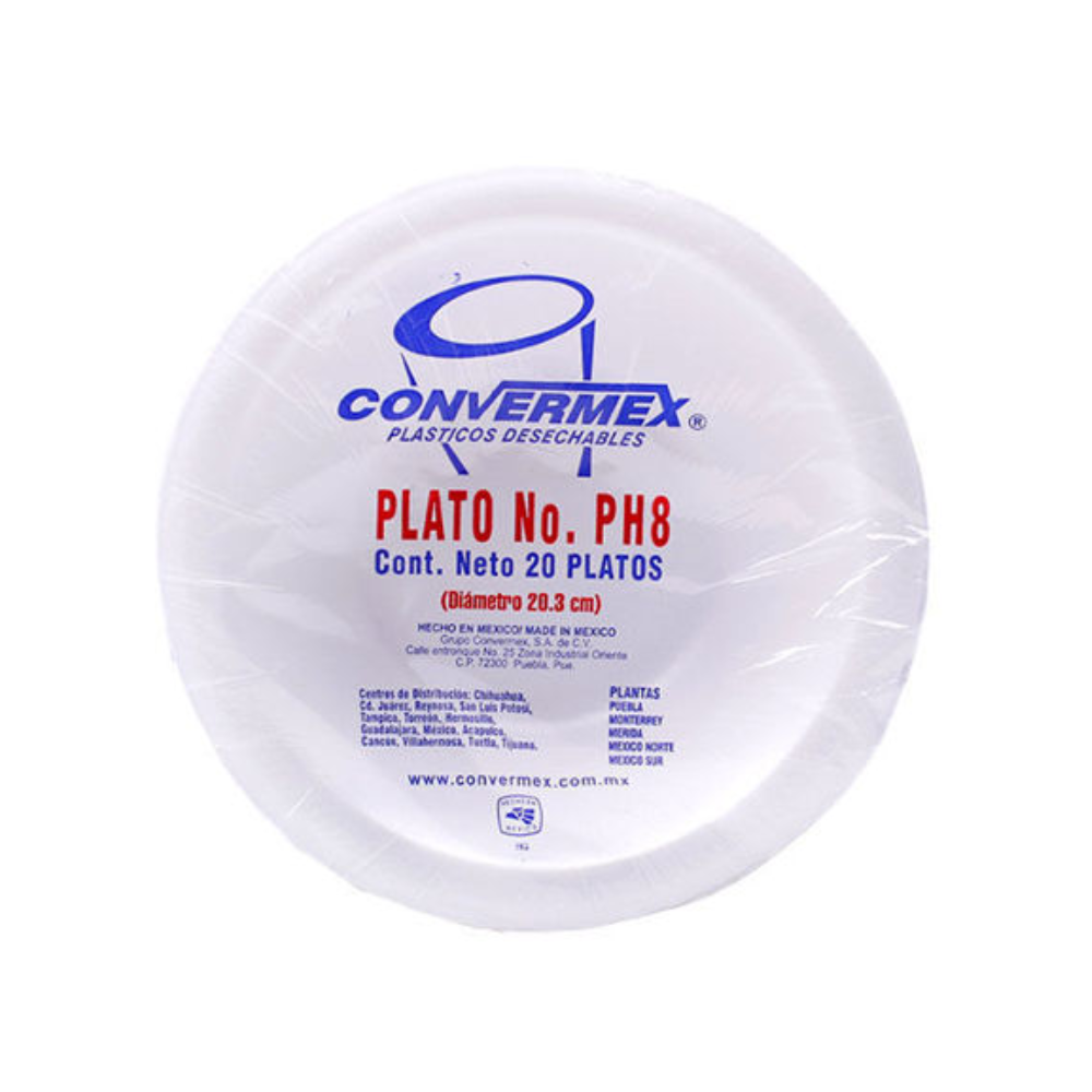 PLATO PLAST. PASTEL CONVERMEX (200)