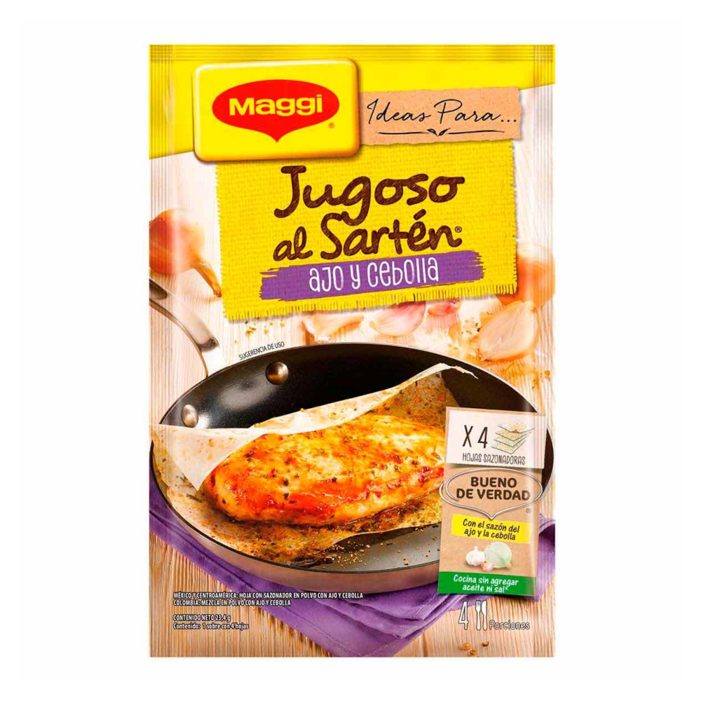 Hoja Sazonadora Maggi Jugoso al Sartén Ajo y Cebolla 23.4g