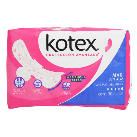 T.S. KOTEX ANAT. NOCTURNA MAXI ALAS 10 S