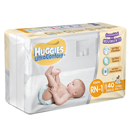 PANAL HUGGIES ULTRA R.NACIDO 40 S