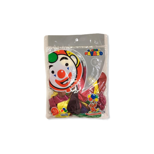 D GLOBO PAYASO #9 METALLIC SURT 50 S