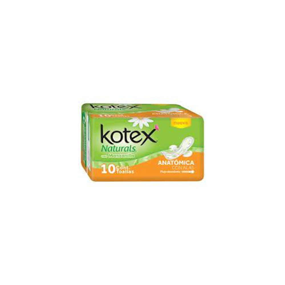 T.S. KOTEX NATURALS C/ALAS 10 S