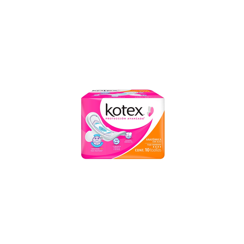 T.S. KOTEX ANAT. C/ALAS 10 S