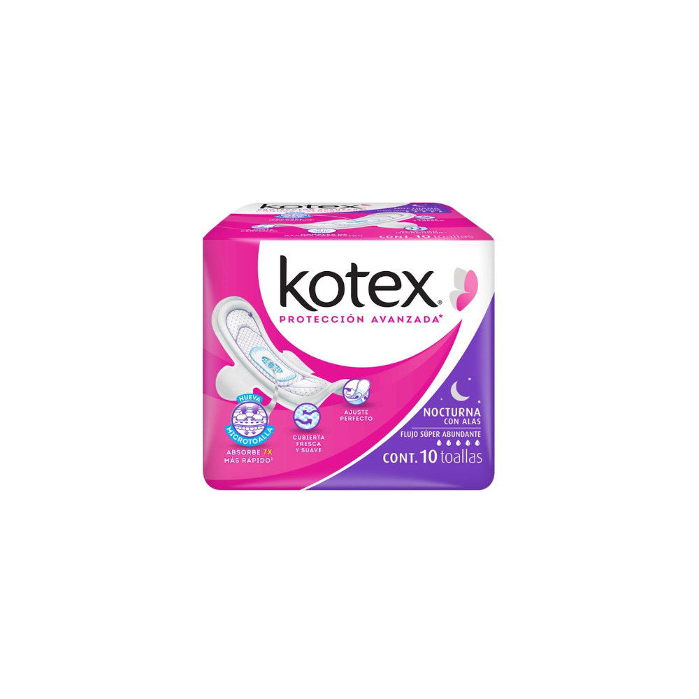 T.S. KOTEX ANAT. NOCTURNA ALAS 10 S