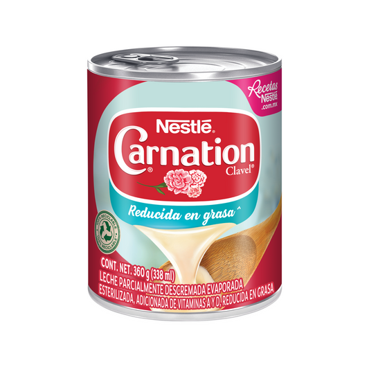 Leche Evaporada Nestlé Carnation Clavel Reducida en Grasa 360g