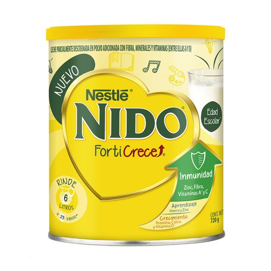 Leche Parcialmente Descremada Nido FortiCrece en Polvo Lata 720g