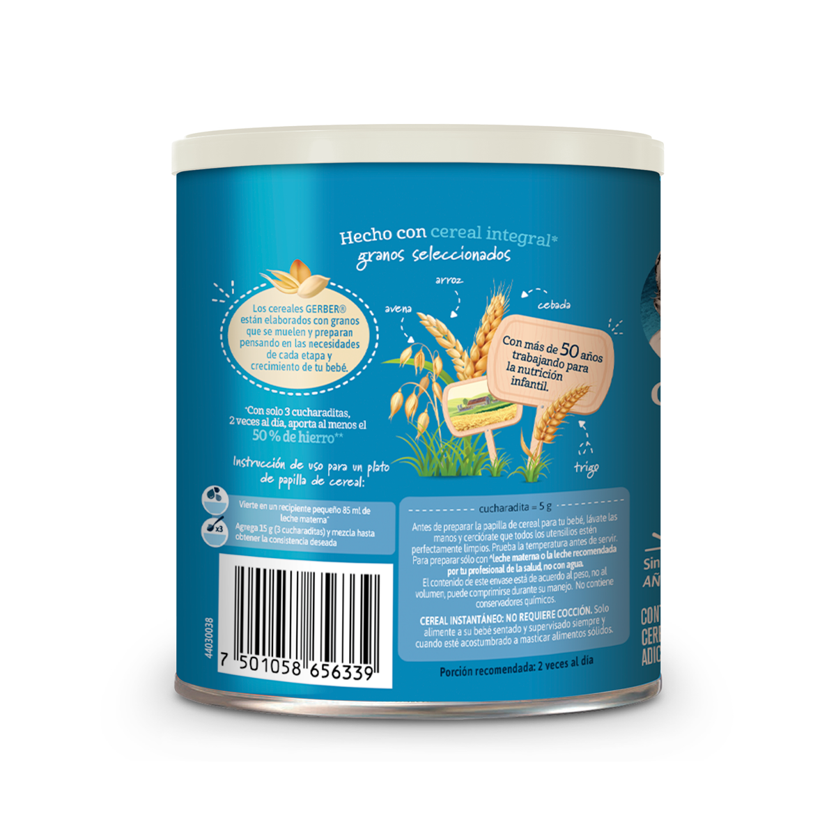 Cereal Infantil Gerber Etapa 2 4 Cereales Integral Lata 270g