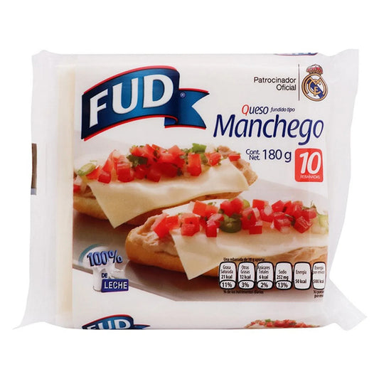 QUESO MANCHEGO REBANADAS FUD .180